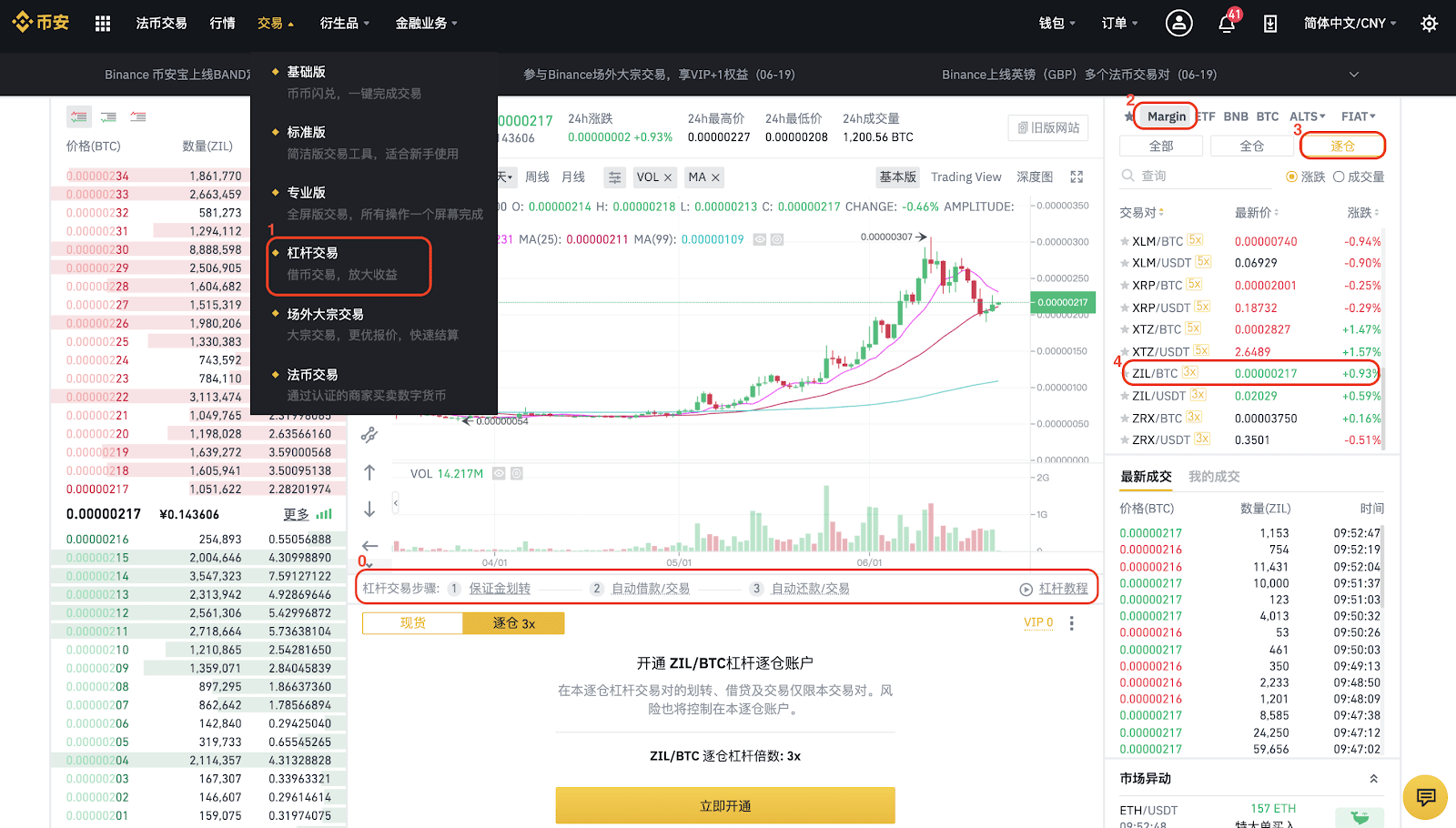 币安交易所逐仓杠杆操作手册（Web版）