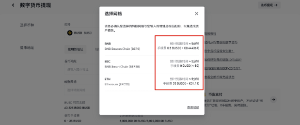 关于币安app数字货币提现费用
